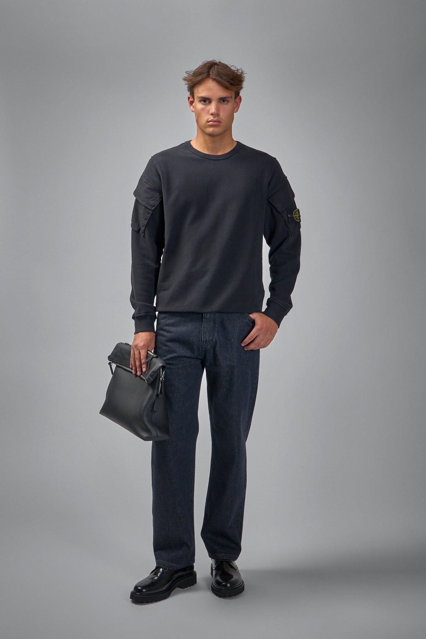 Crewneck Sweater with Pockets