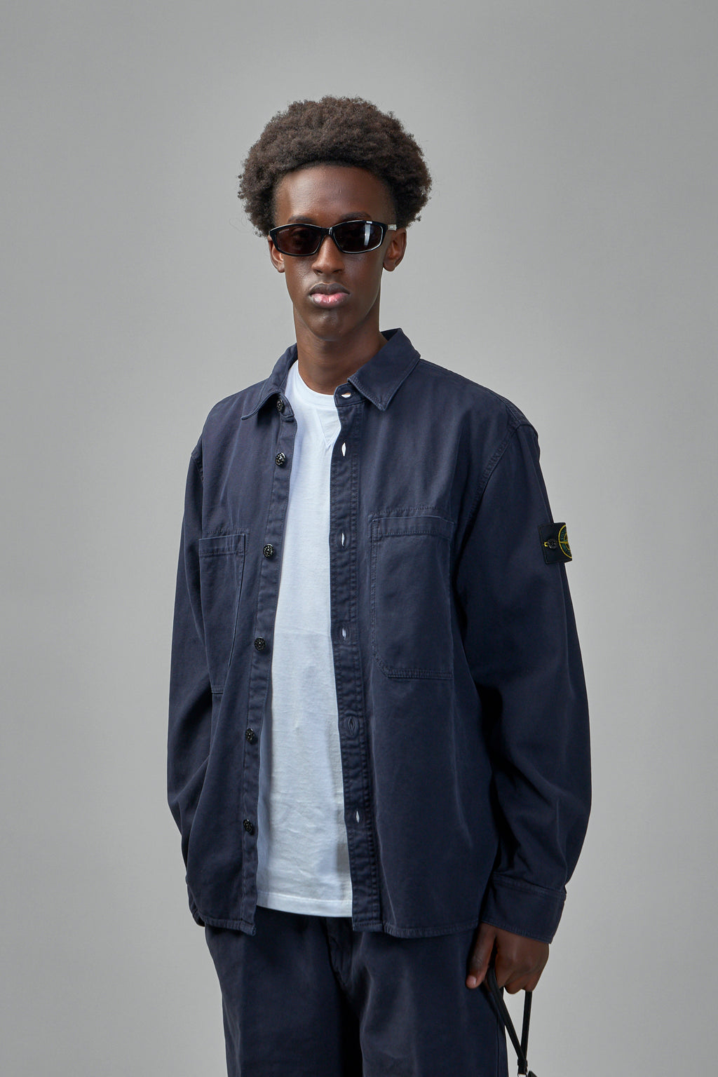 Washed Shirt with Logo Patch