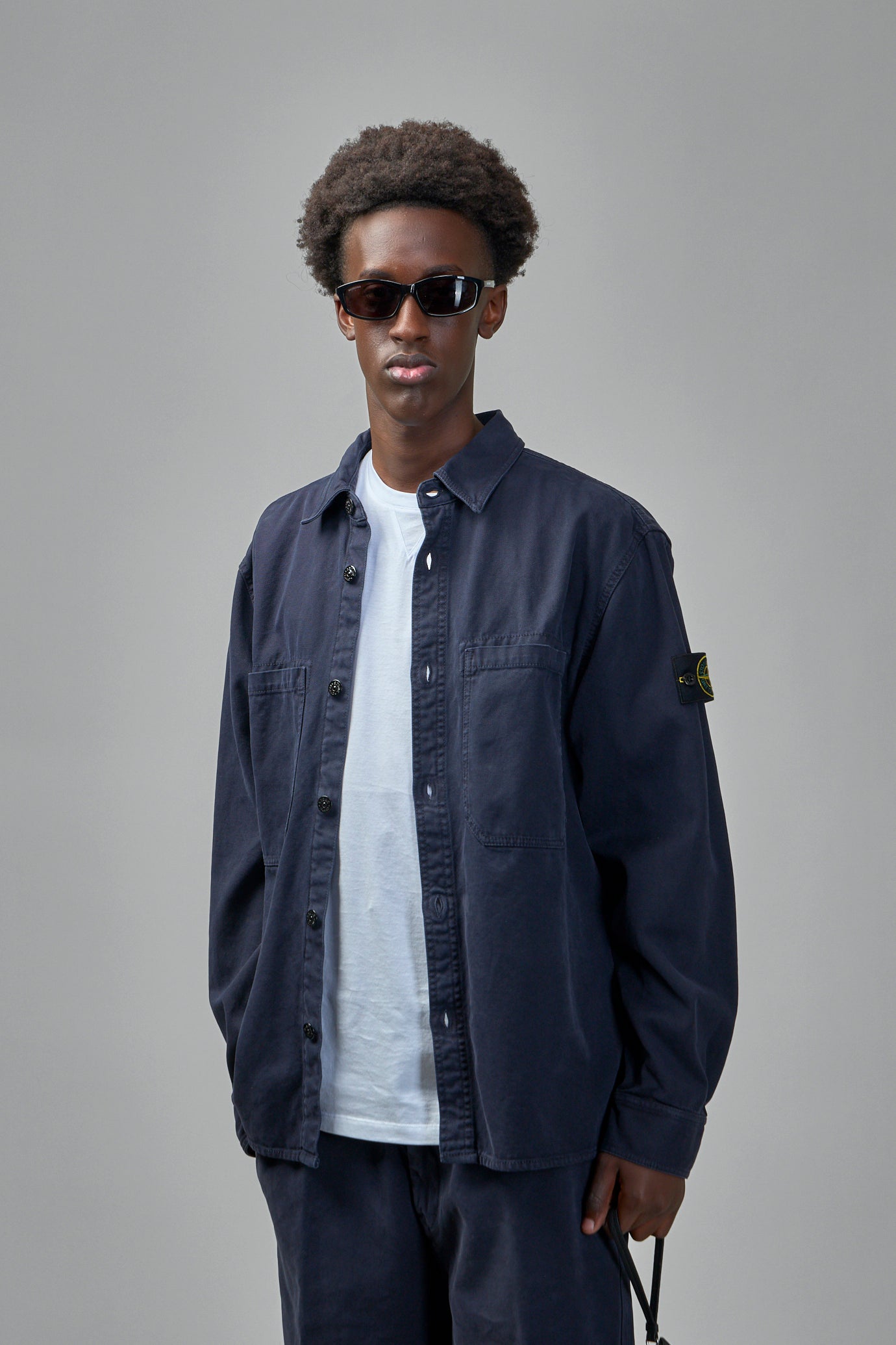 Washed Shirt with Logo Patch