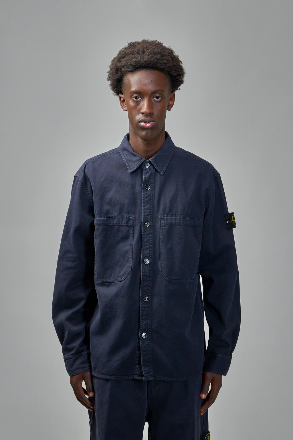 Washed Shirt with Logo Patch