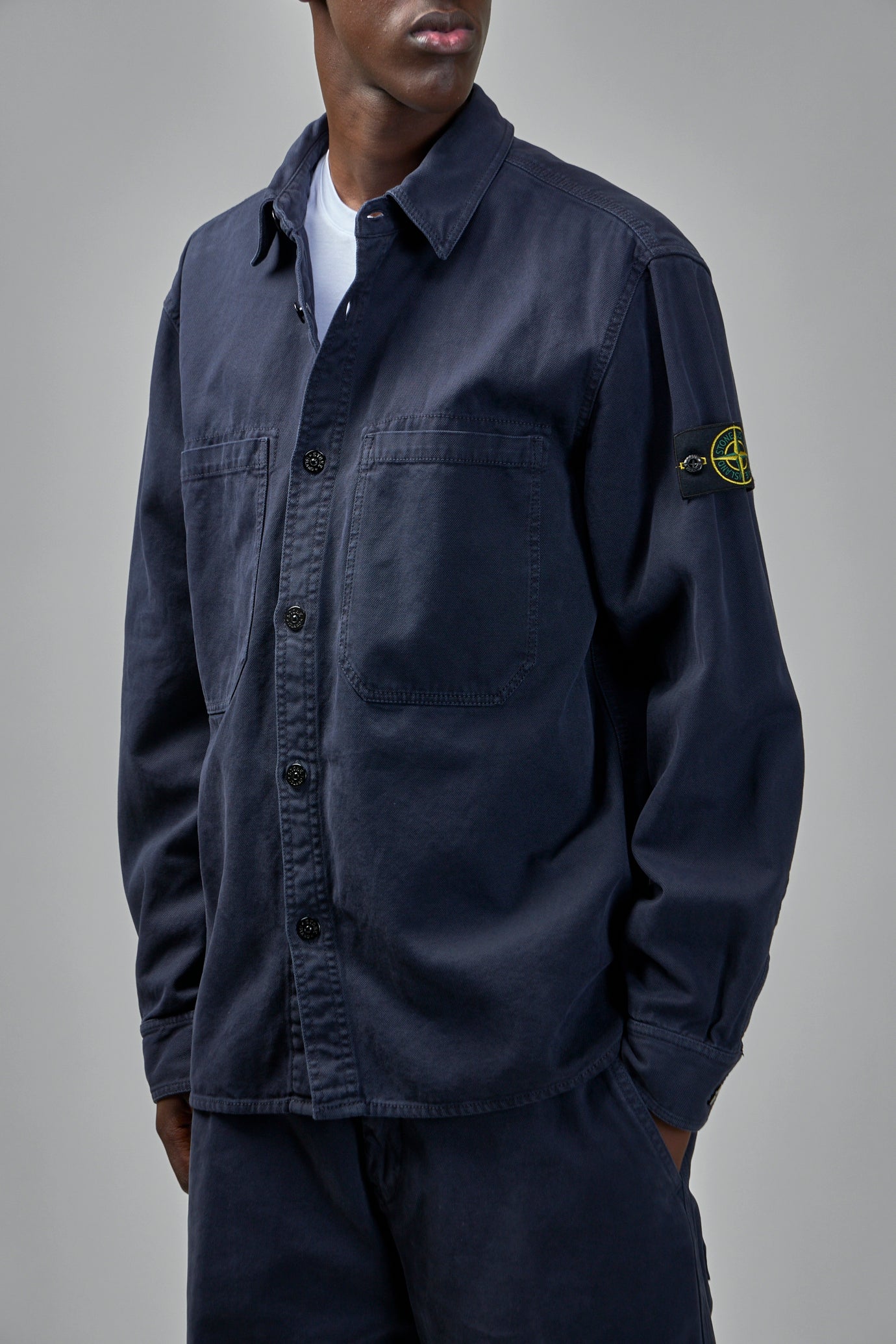 Washed Shirt with Logo Patch