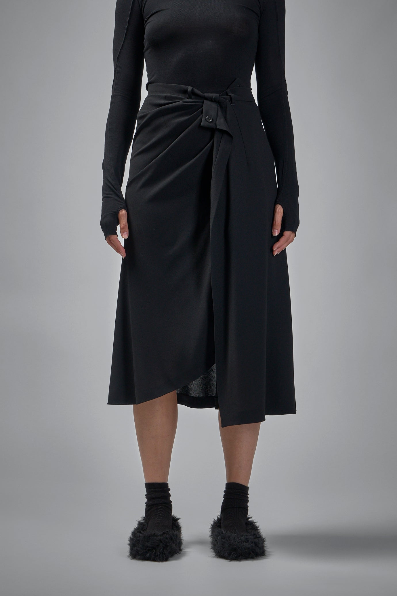 Draped Tailored Skirt