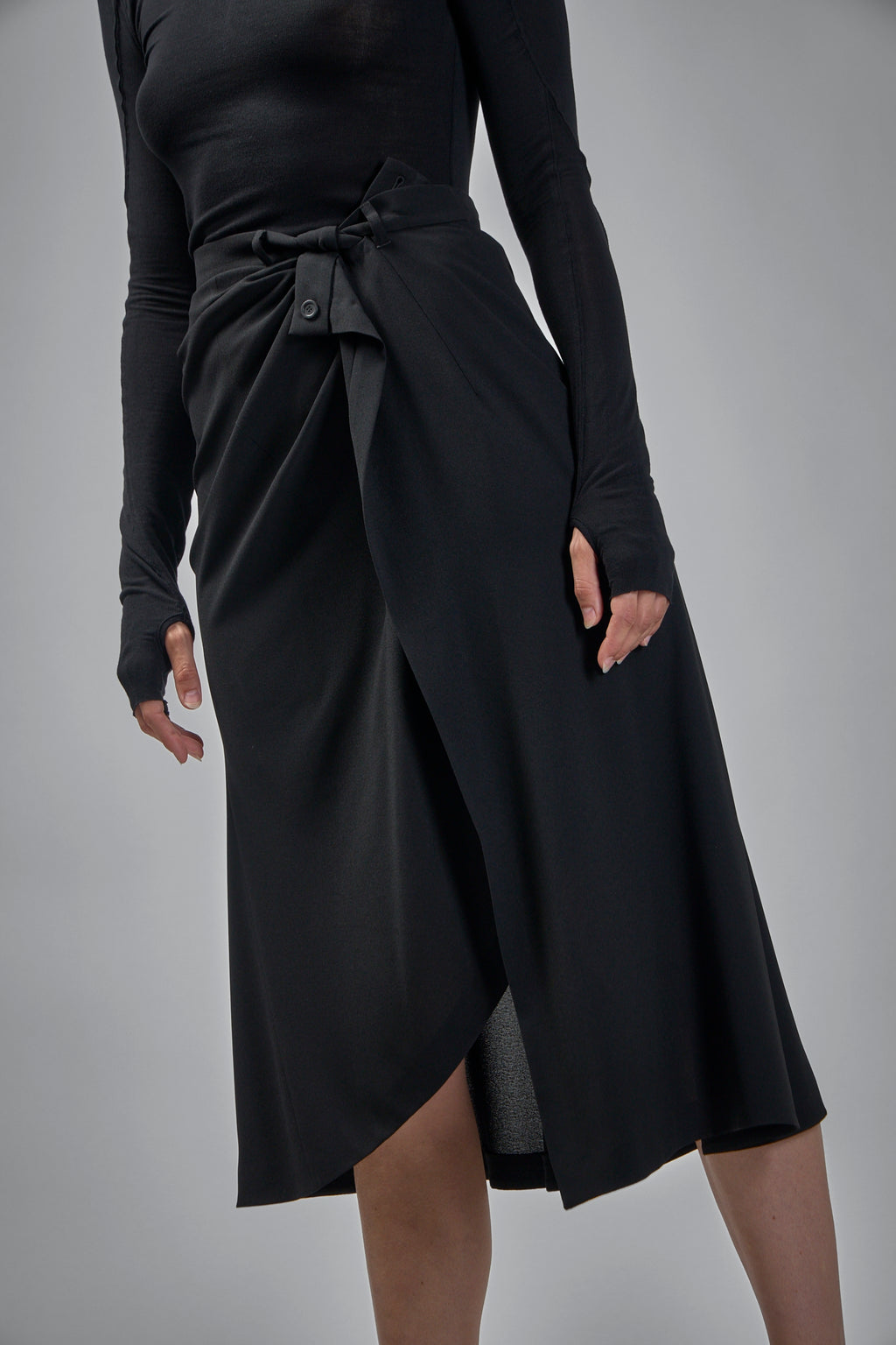 Draped Tailored Skirt