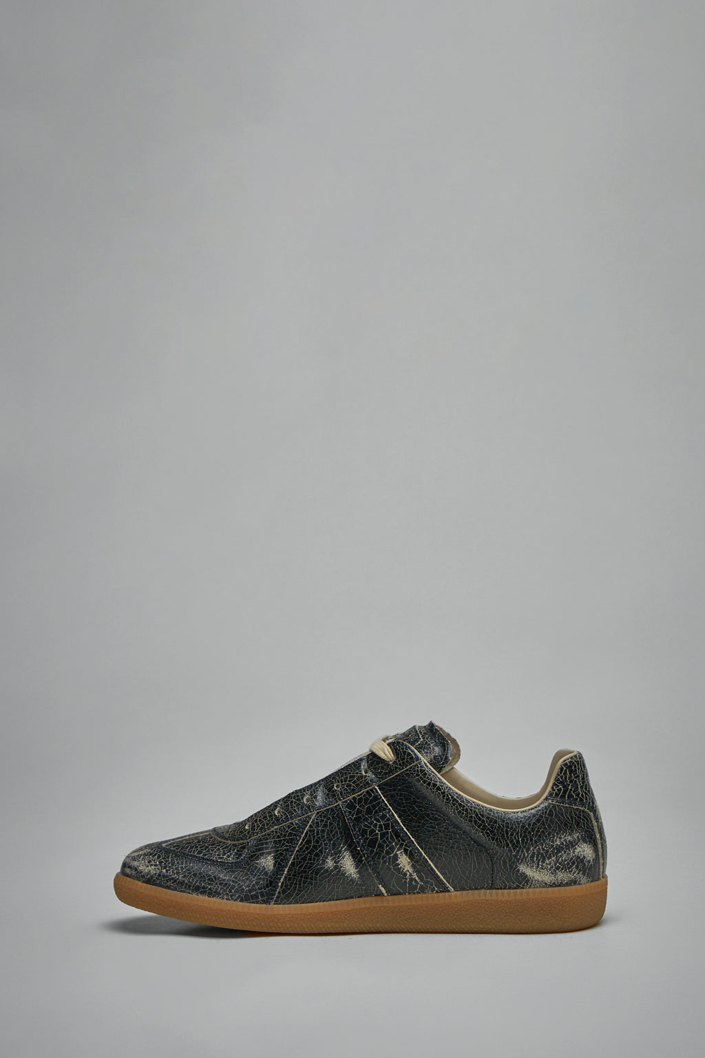 Replica Distressed Cracked-Leather Sneakers