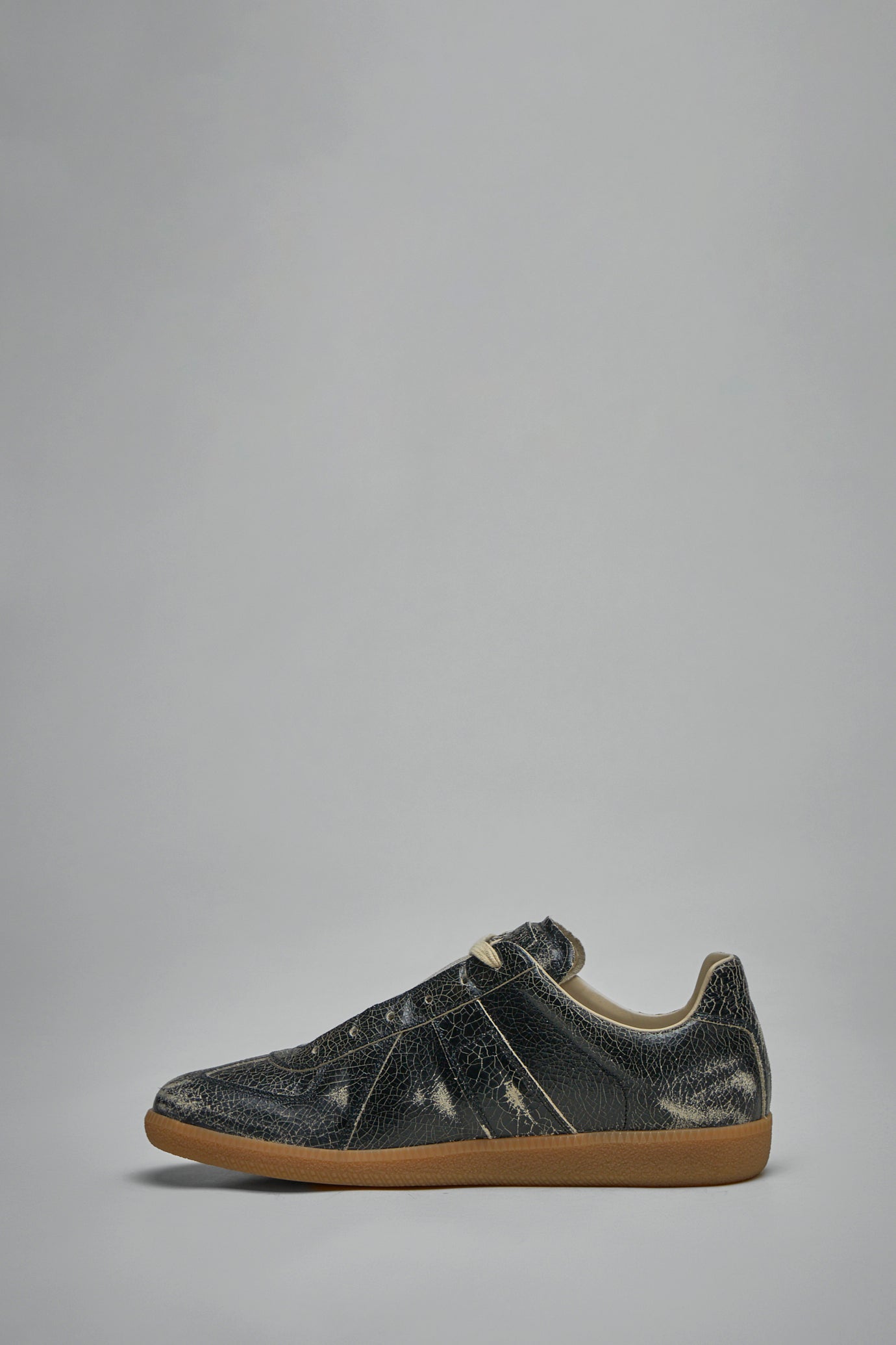 Replica Distressed Cracked-Leather Sneakers