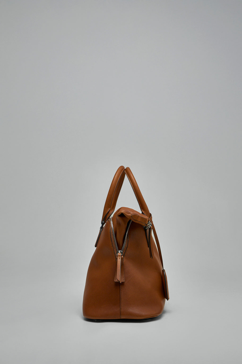 Structured Leather Shoulder Bag With Detachable Strap