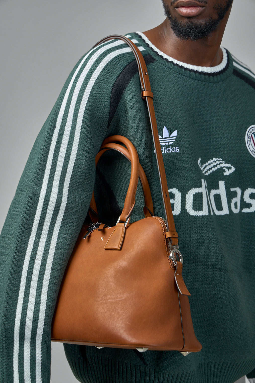 Structured Leather Shoulder Bag With Detachable Strap