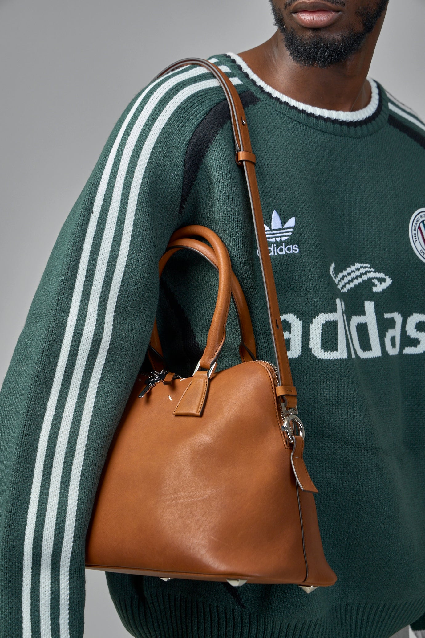 Structured Leather Shoulder Bag With Detachable Strap