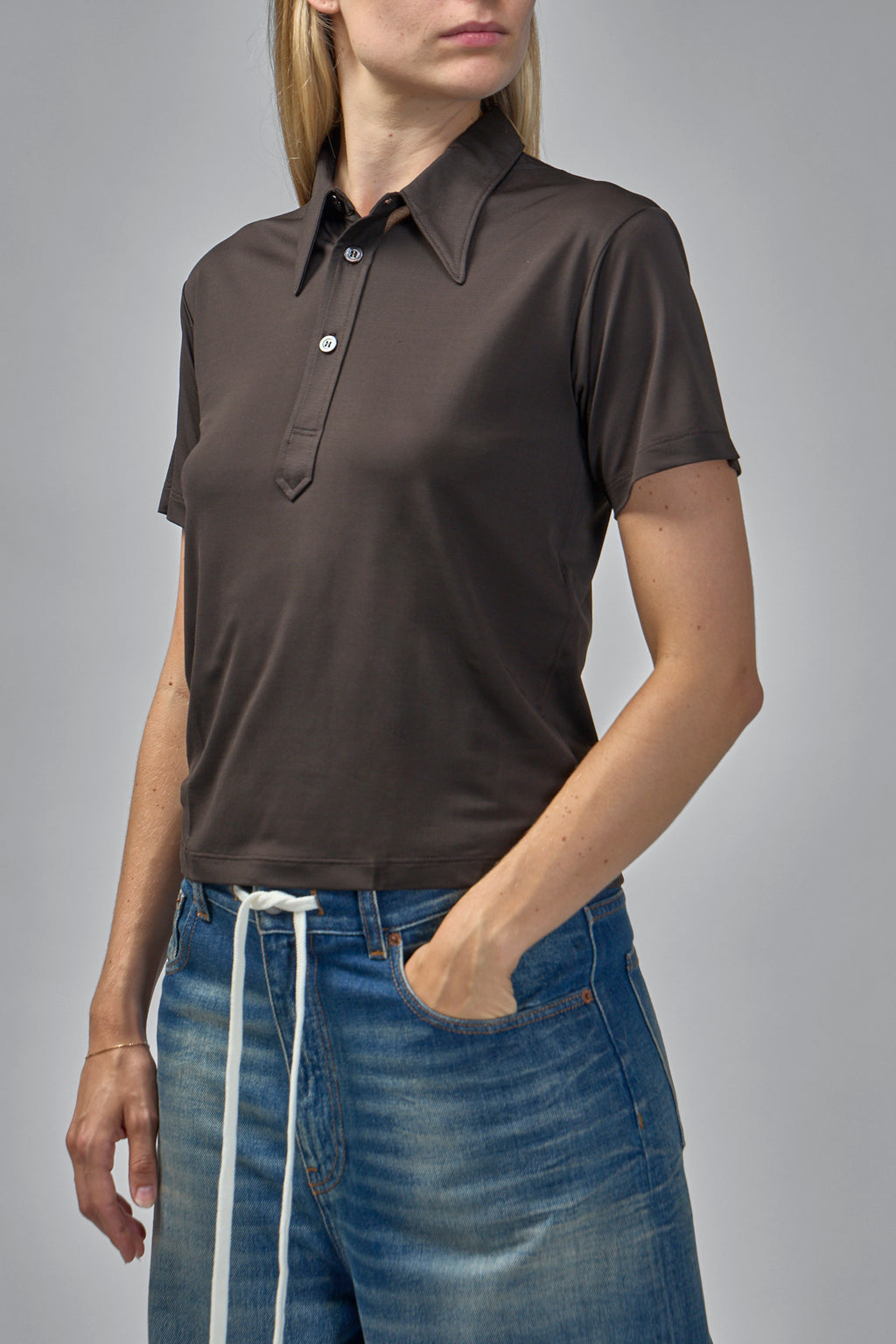 Short Sleeved Buttoned Polo Shirt