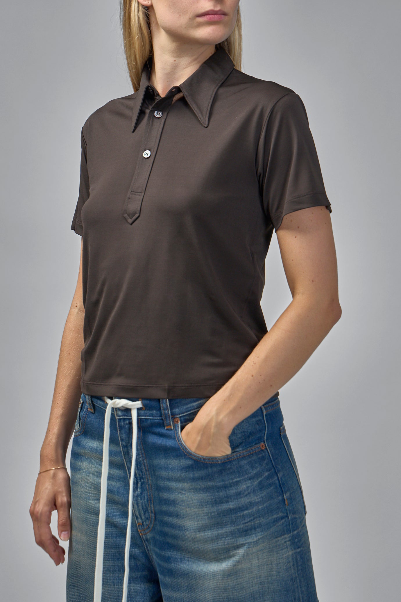 Short Sleeved Buttoned Polo Shirt