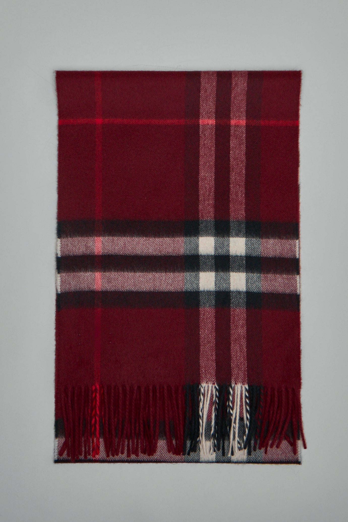 Checked Fringed-Edge Scarf