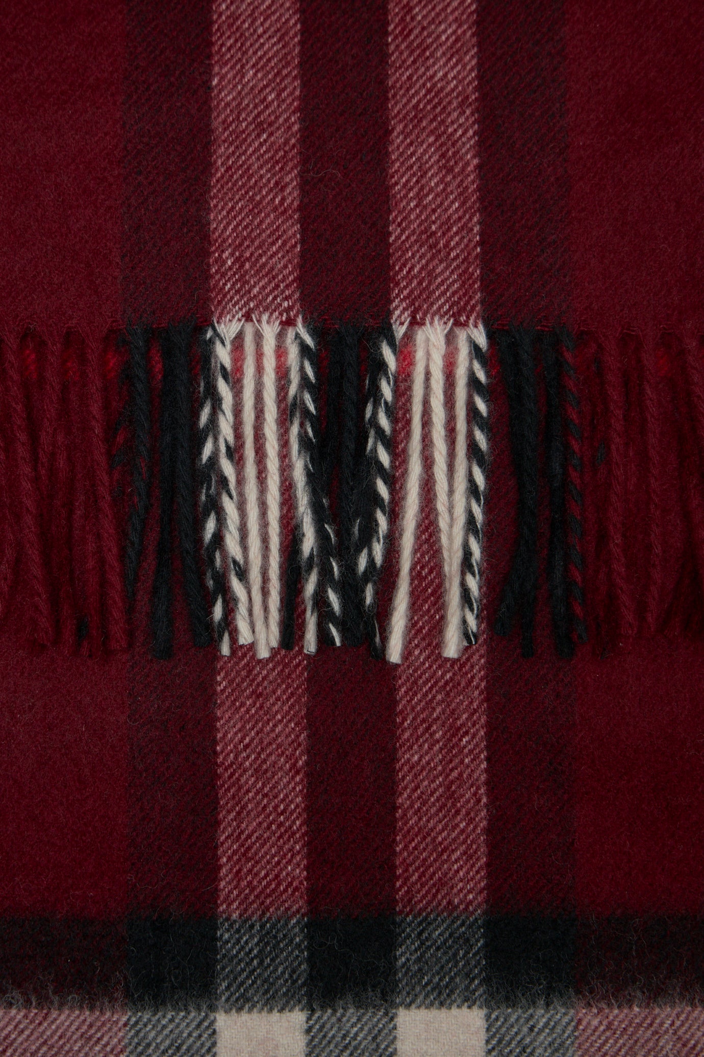 Checked Fringed-Edge Scarf