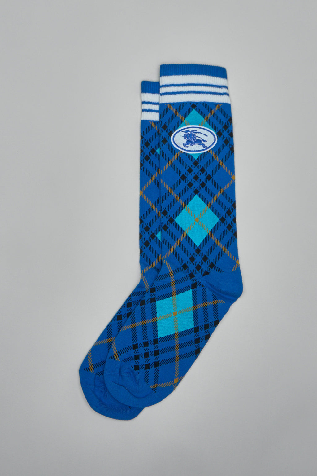 Argyle Check Stretch Cotton Blend Socks