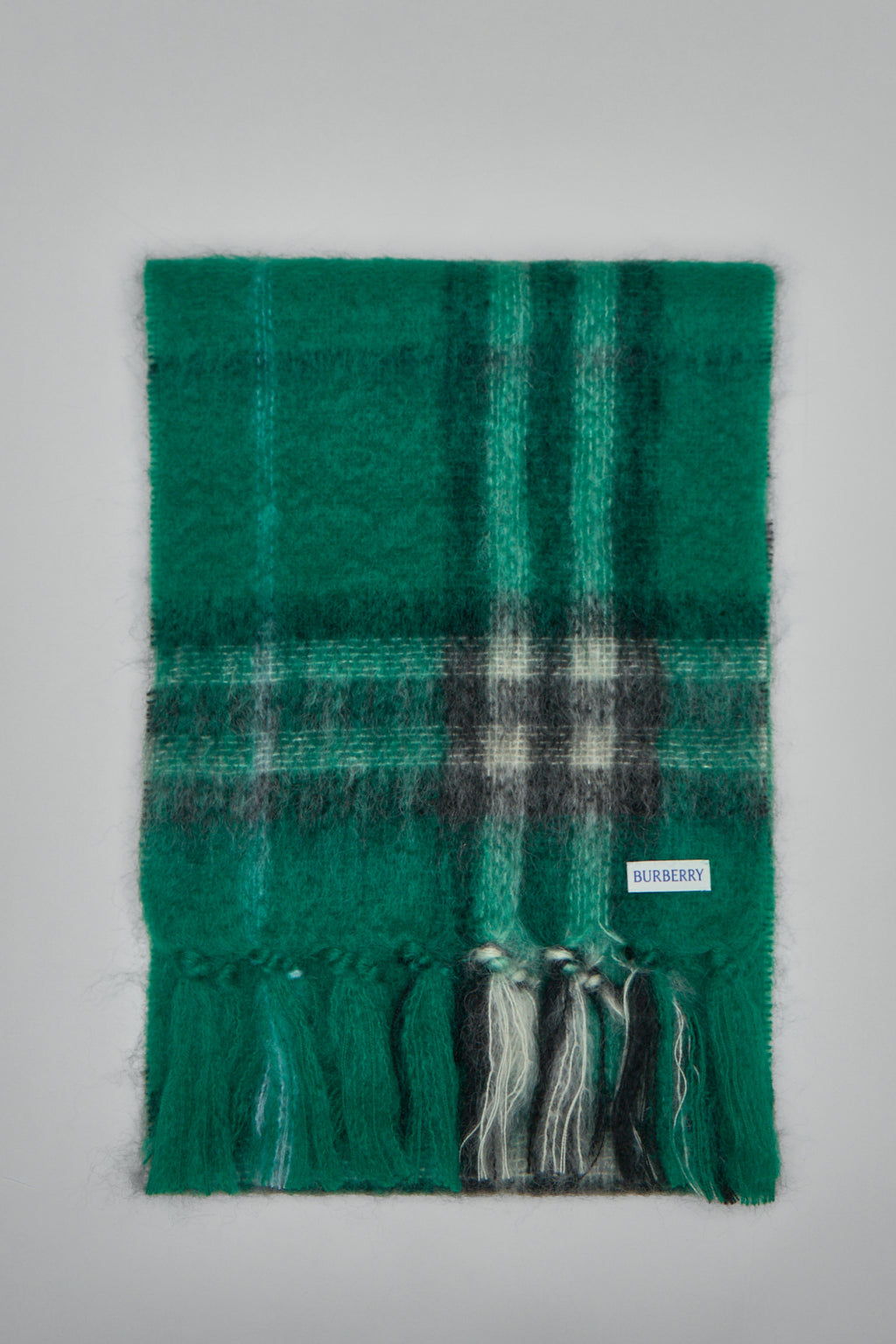 Check Mohair Wool Scarf