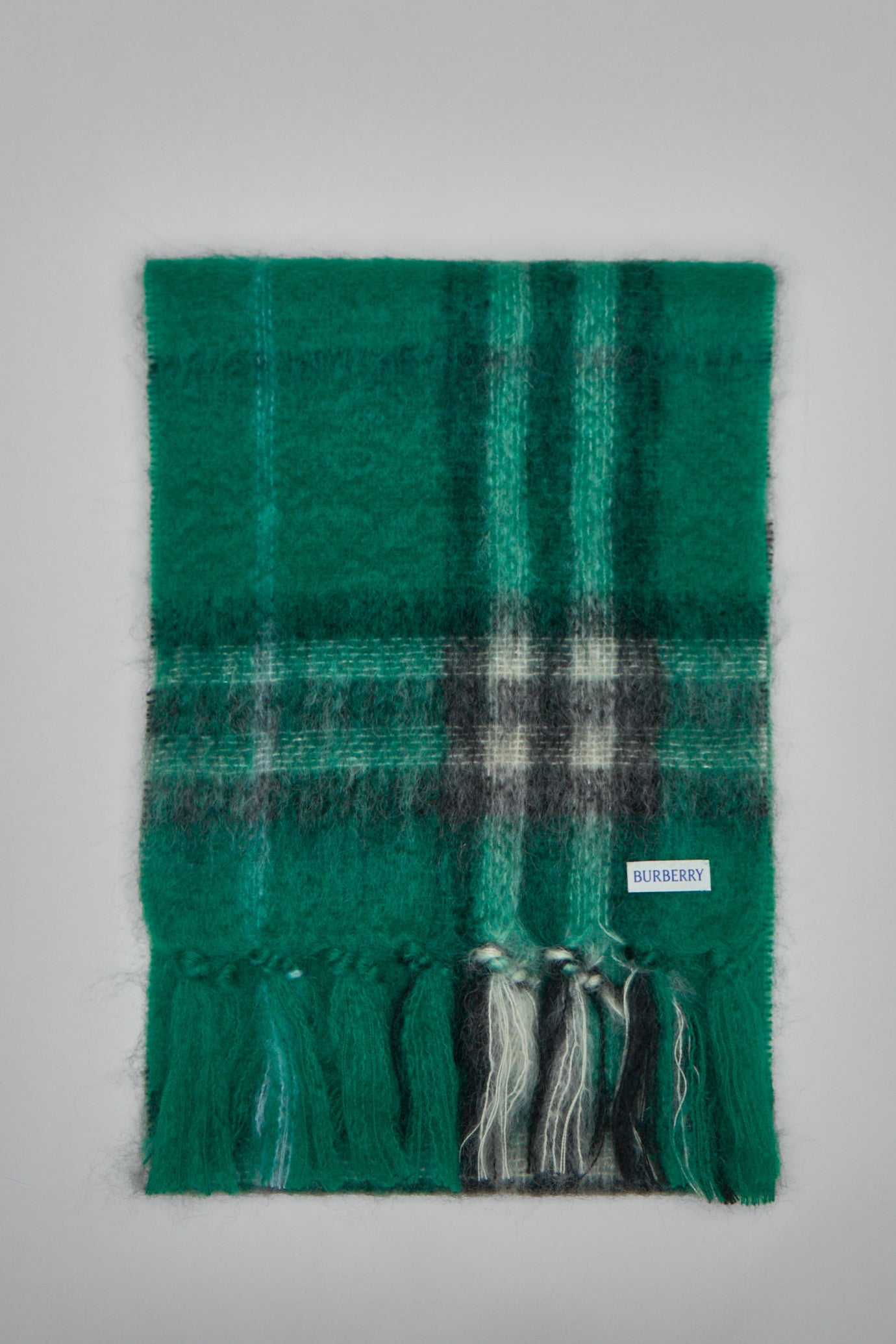 Check Mohair Wool Scarf