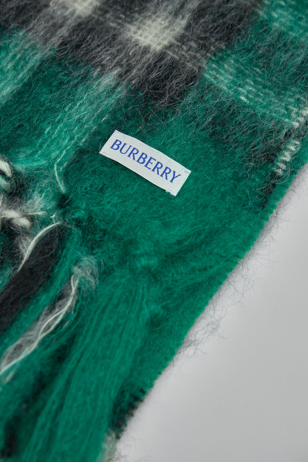 Check Mohair Wool Scarf