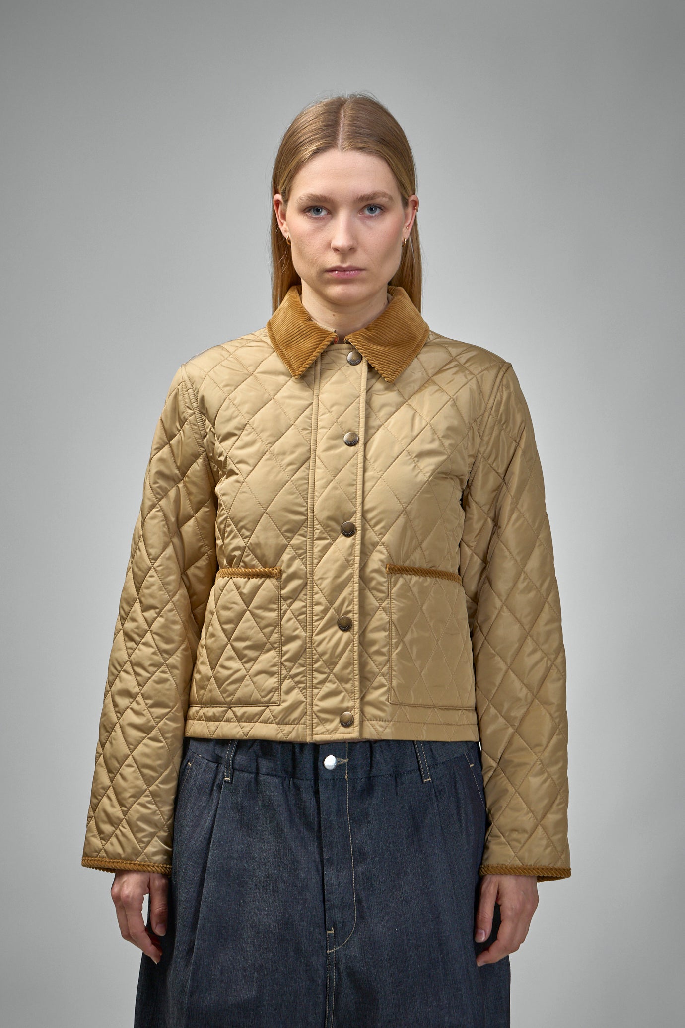 Cropped Quilted Nylon Jacket