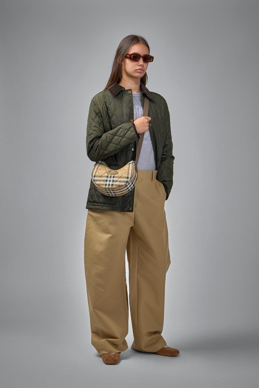 Cropped Quilted Nylon Jacket