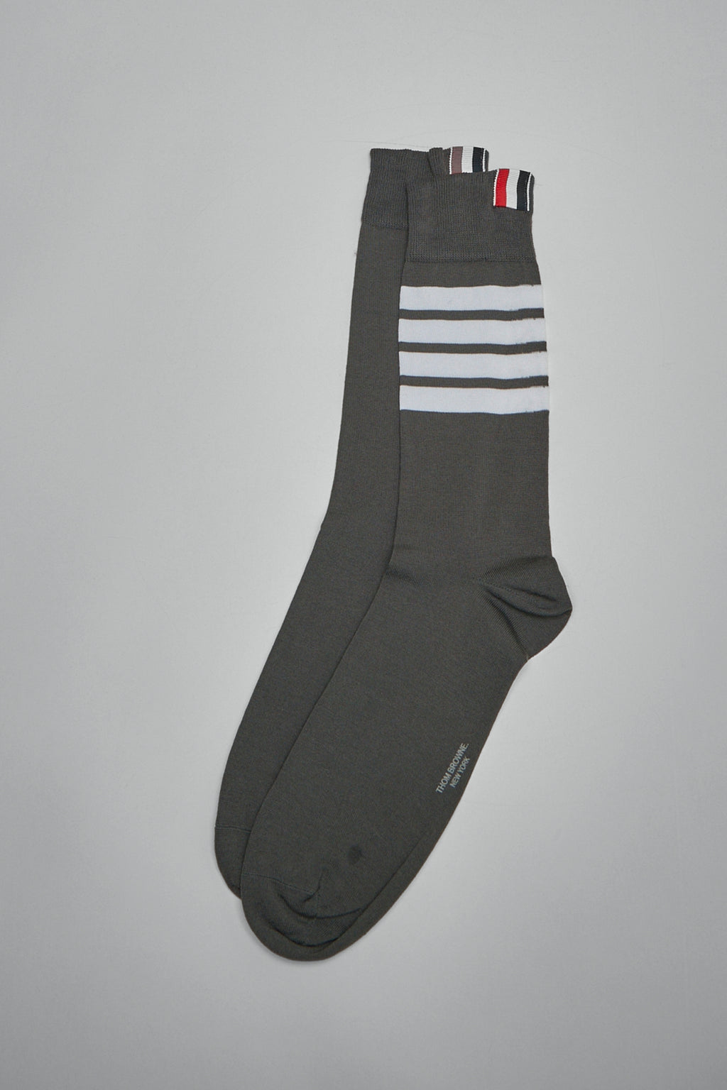 Mid Calf Socks W/ 4Bar In Lightweight Cotton