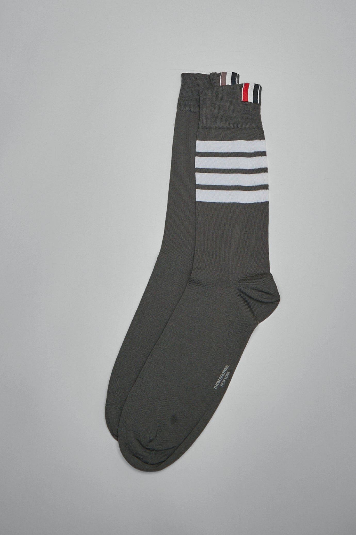 Mid Calf Socks W/ 4Bar In Lightweight Cotton