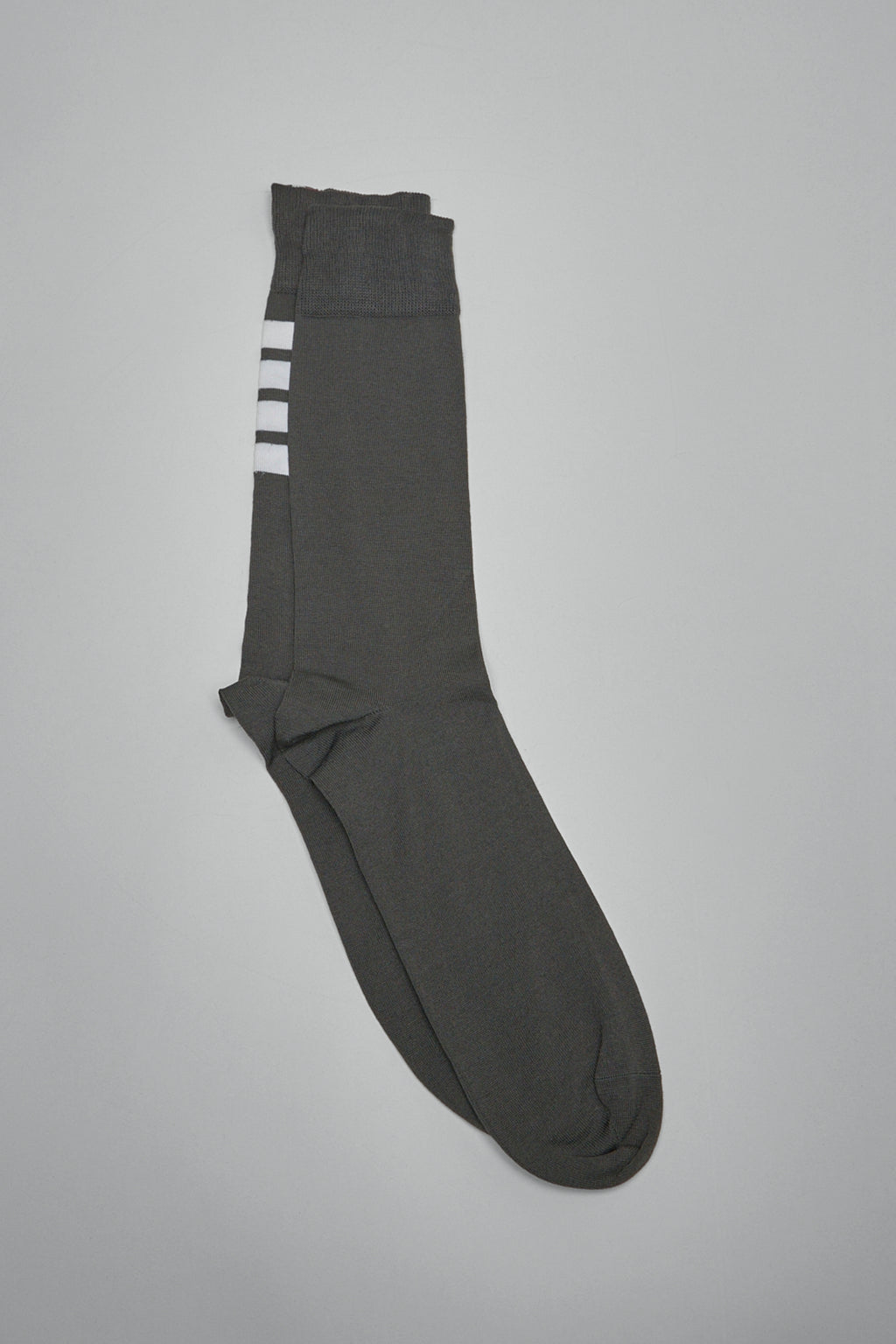 Mid Calf Socks W/ 4Bar In Lightweight Cotton