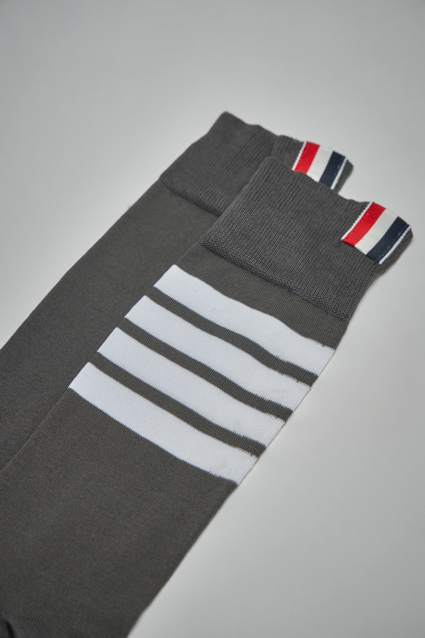 Mid Calf Socks W/ 4Bar In Lightweight Cotton