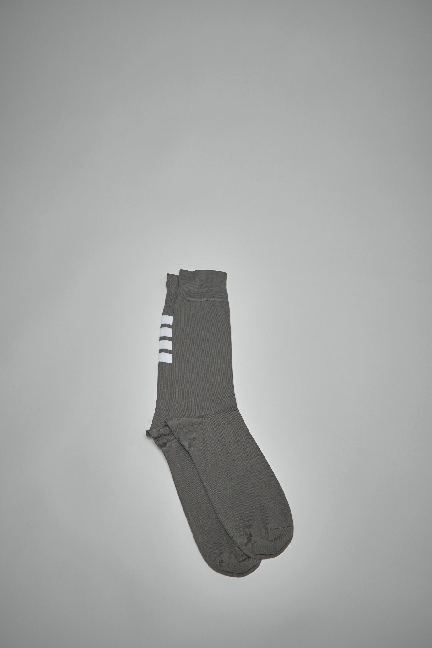Mid Calf Socks W/ 4Bar In Lightweight Cotton