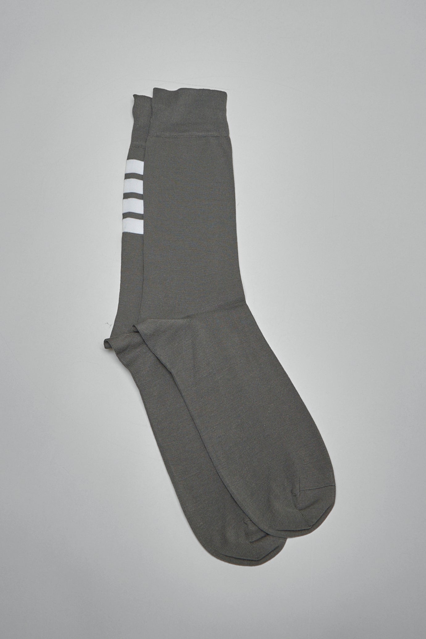 Mid Calf Socks W/ 4Bar In Lightweight Cotton
