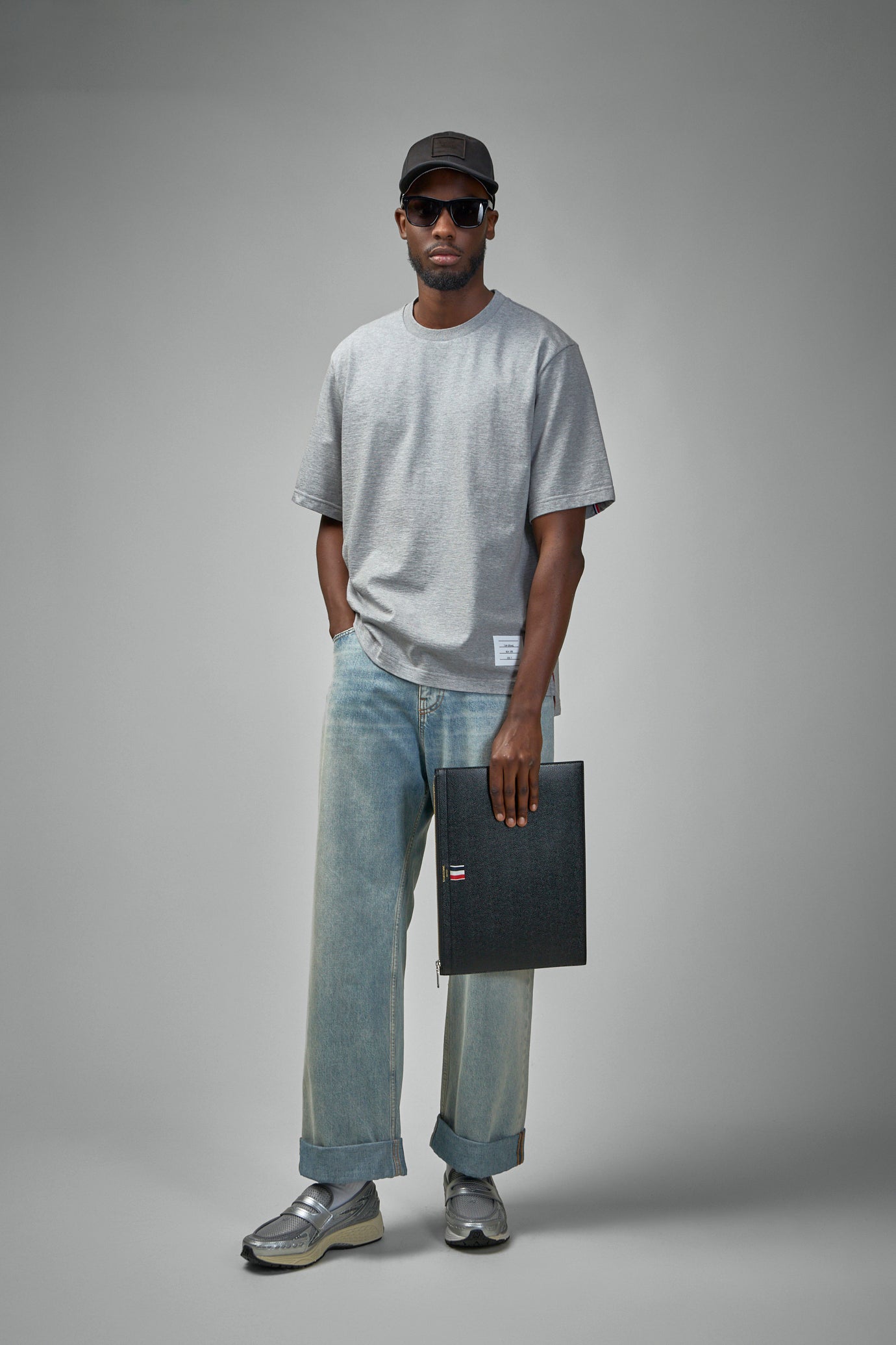 Oversized Short Sleeve Tee W/ RWB Knit Trim