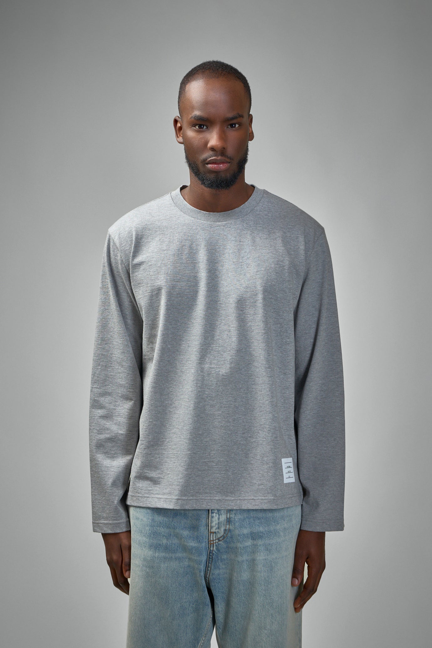 Oversized Long Sleeve Tee W/ RWB Knit Trim