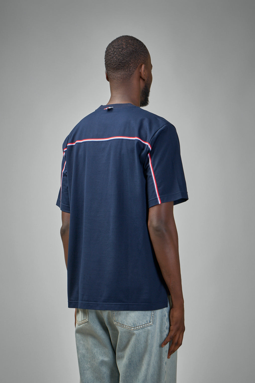 Oversized Short Sleeve Tee W/ RWB Knit Trim