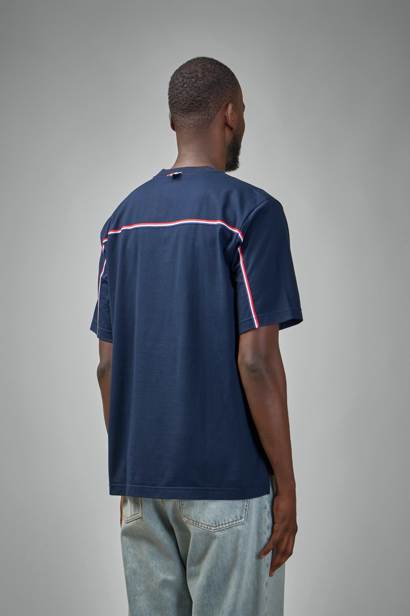 Oversized Short Sleeve Tee W/ RWB Knit Trim