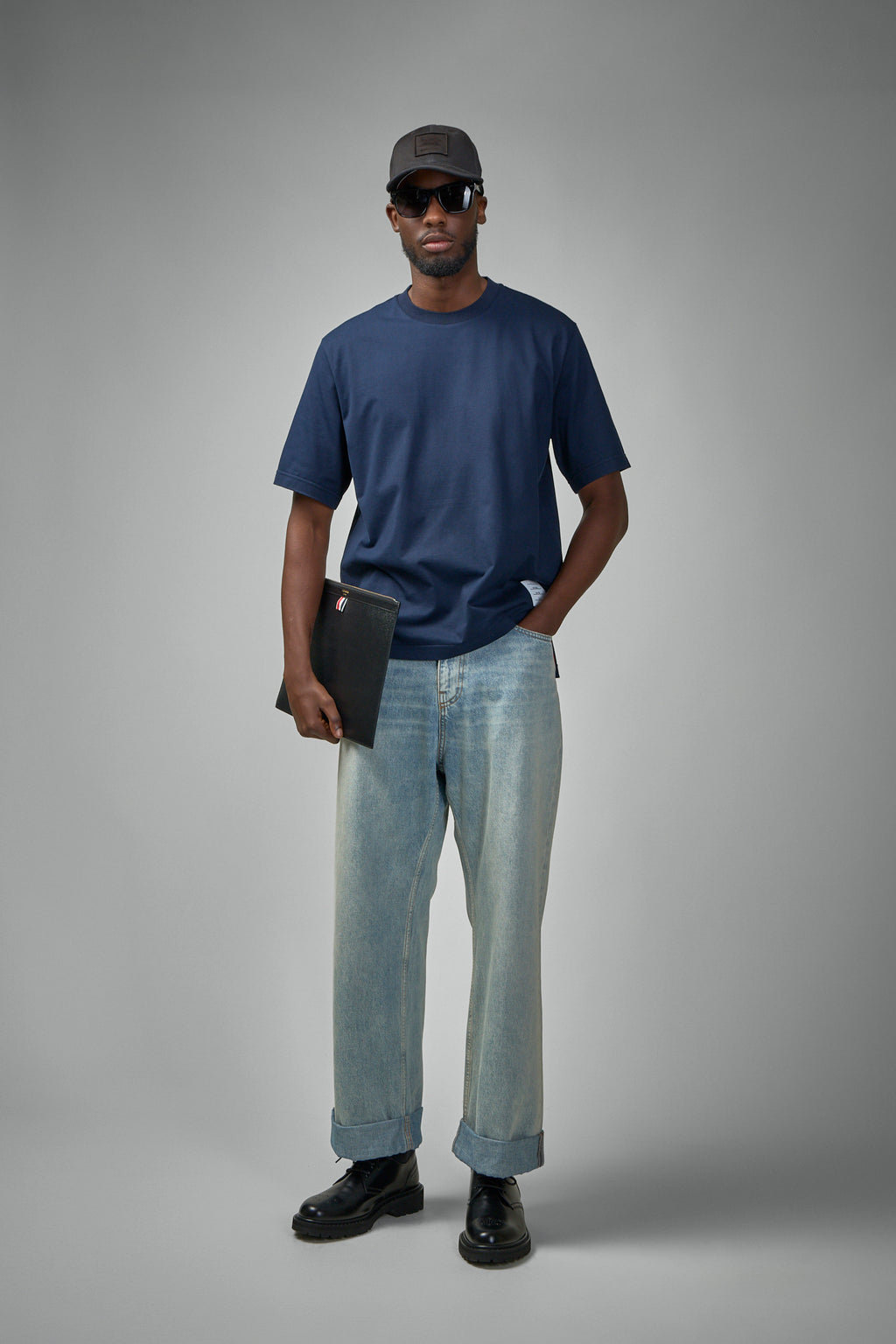 Oversized Short Sleeve Tee W/ RWB Knit Trim