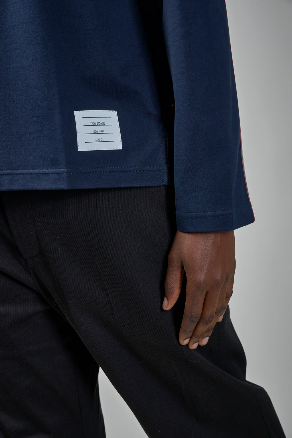 Oversized Long Sleeve Tee W/ RWB Knit Trim