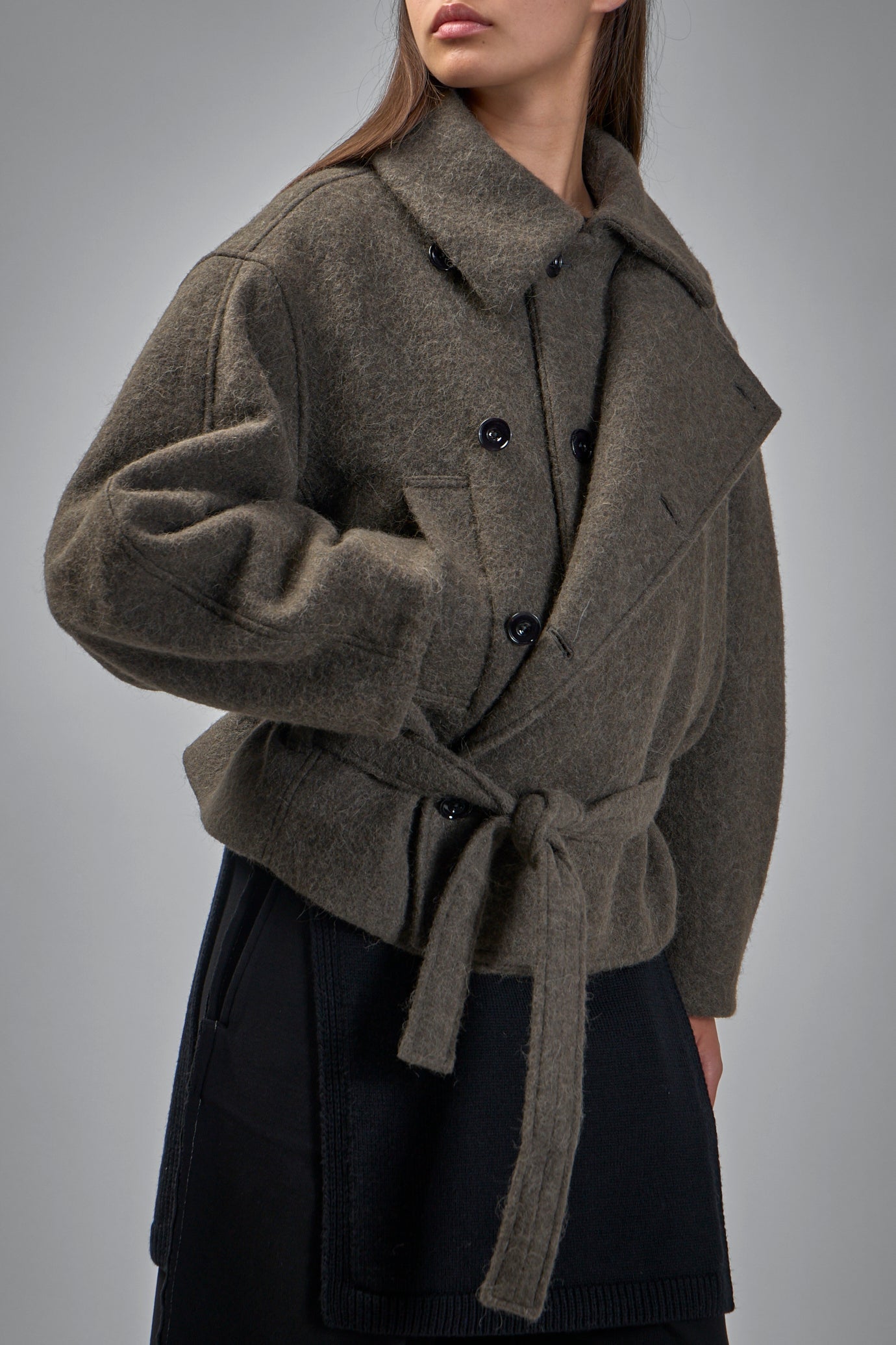 Short Asymmetrical Bathrobe Coat