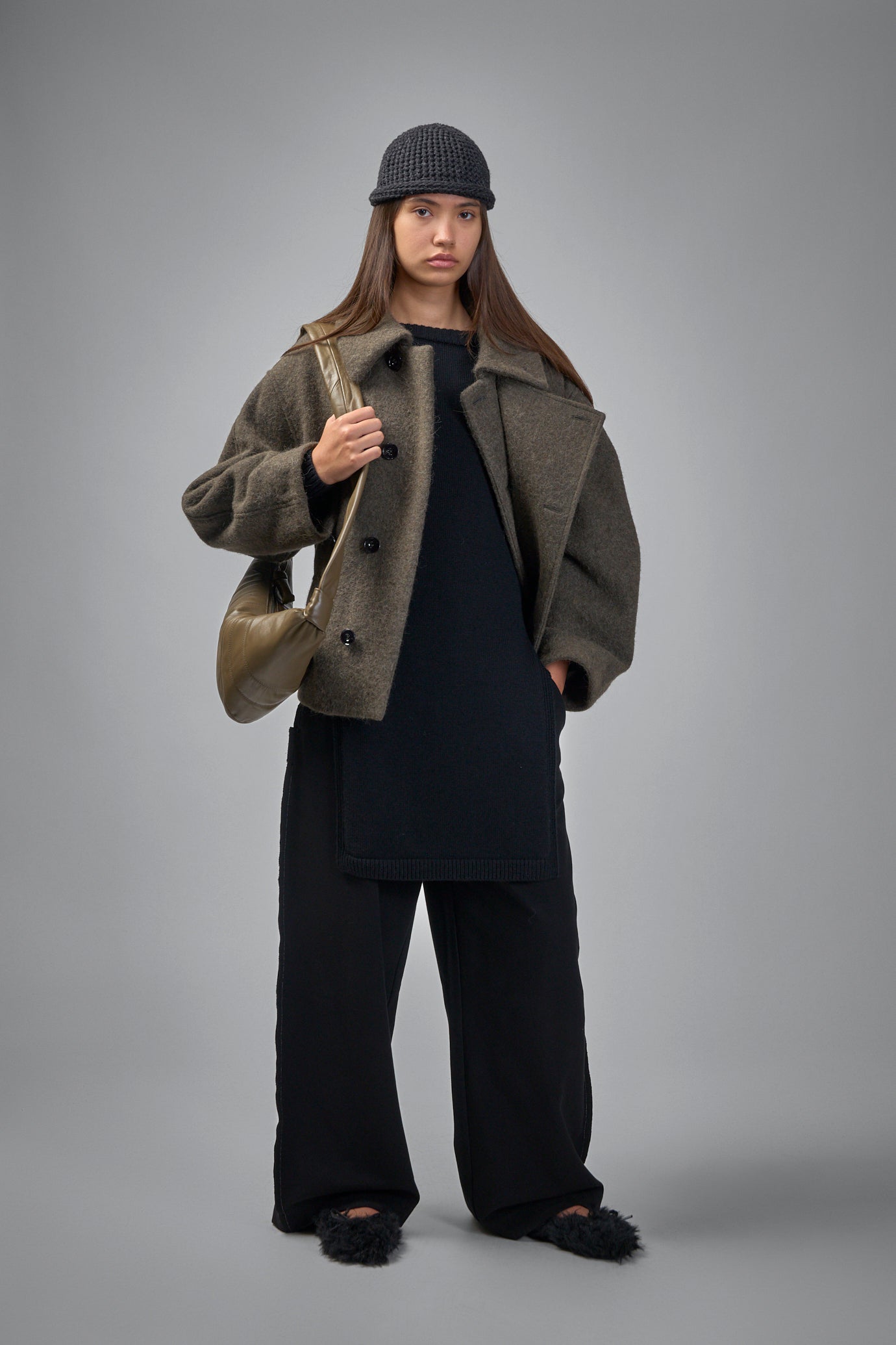 Short Asymmetrical Bathrobe Coat