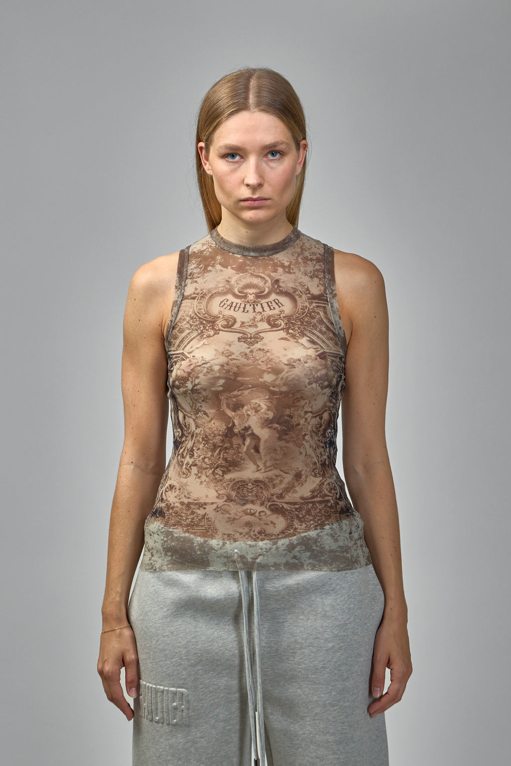 Mesh Printed Médaillon Tank Top