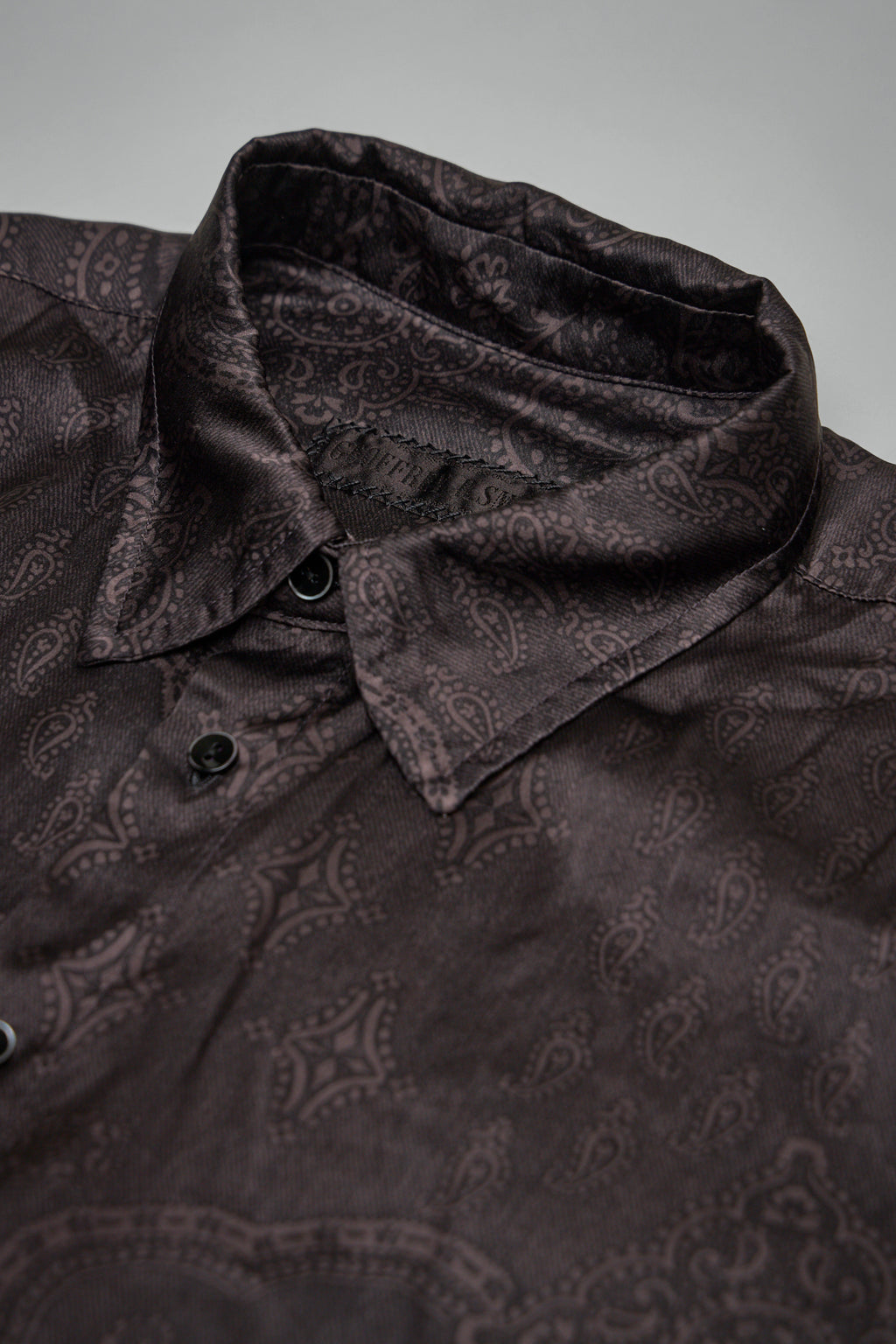 Assymetric Swing Back Exaggerated Volume Short Sleeve Workshirt Hand Dyed