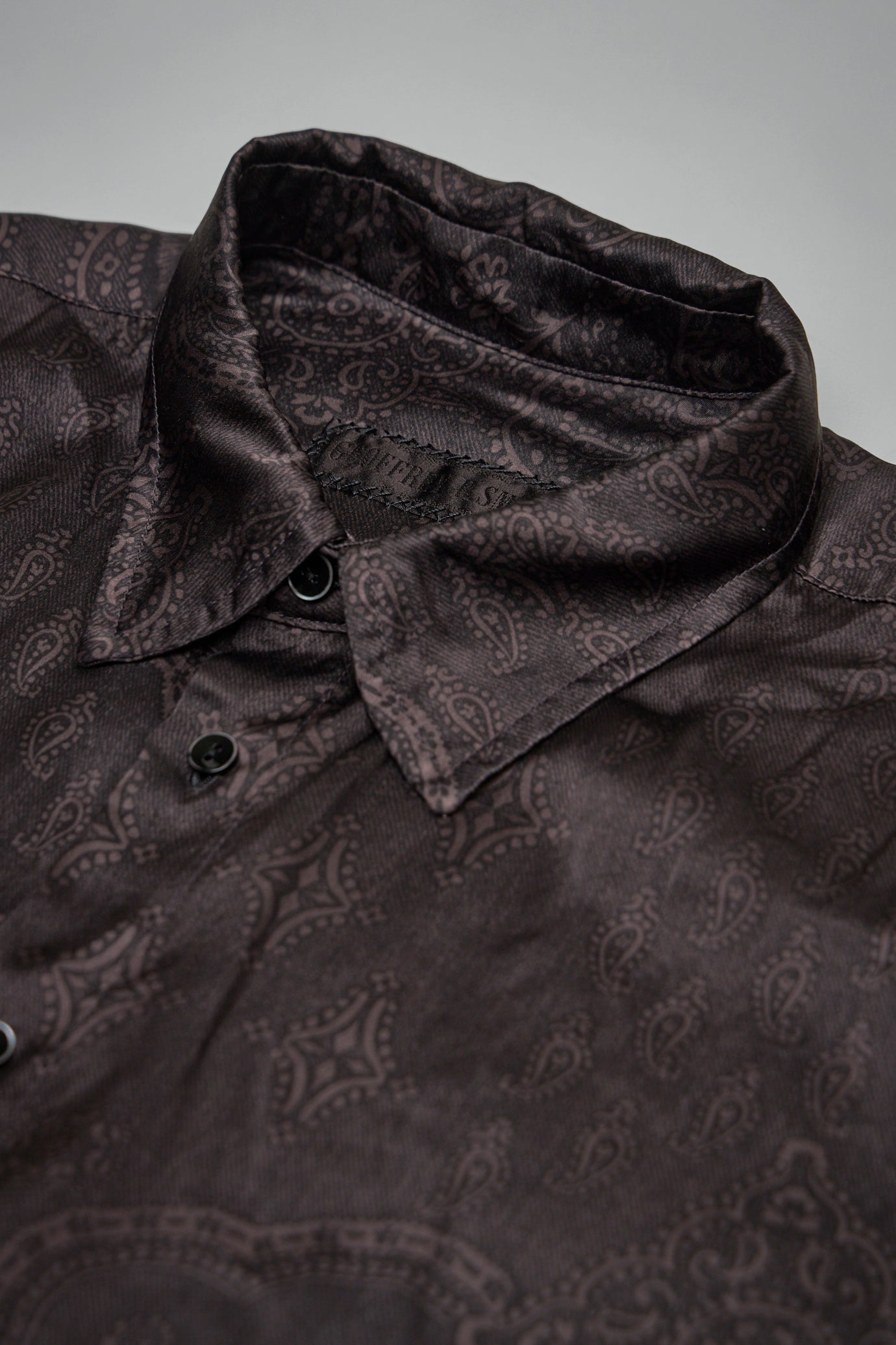 Assymetric Swing Back Exaggerated Volume Short Sleeve Workshirt Hand Dyed