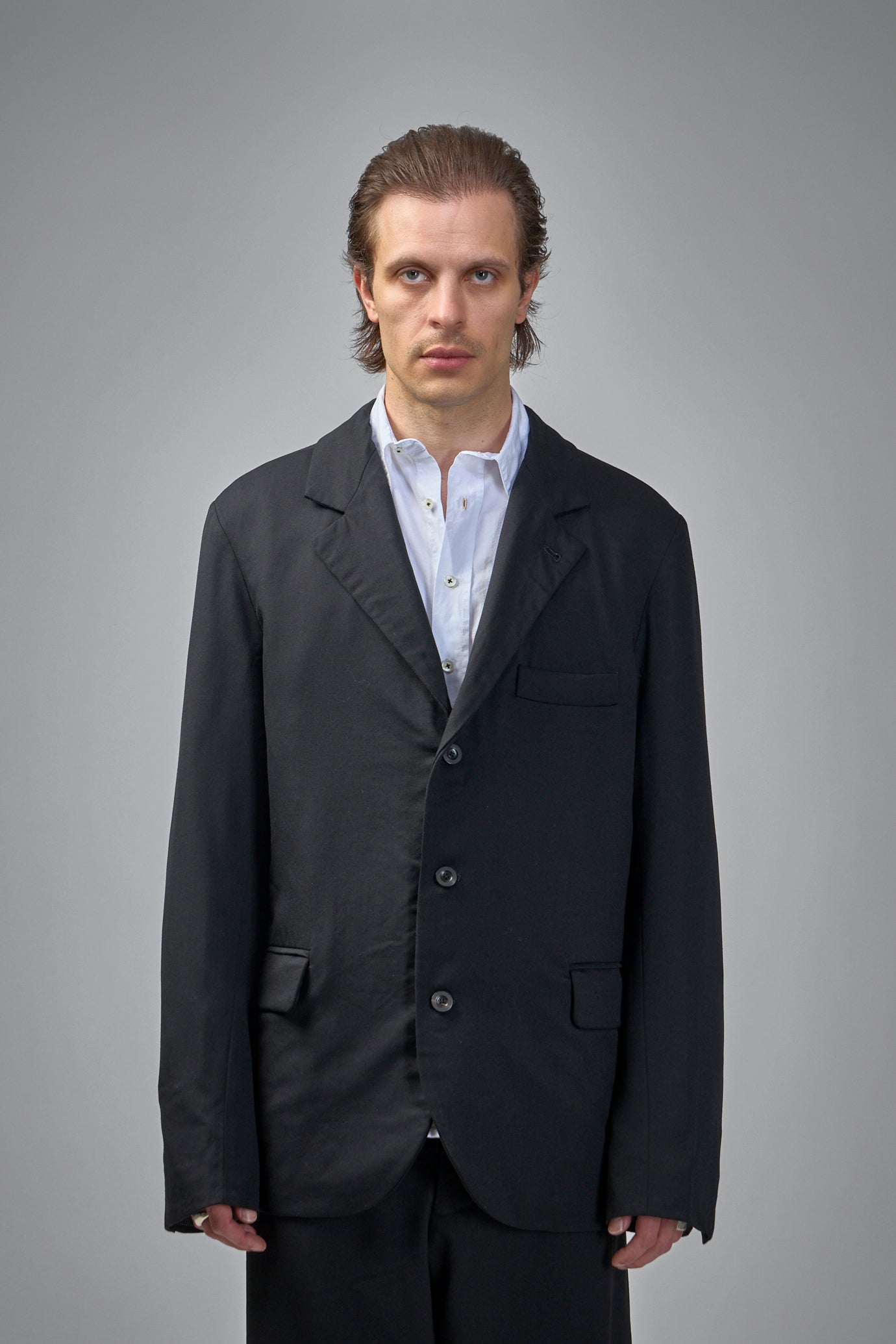 3-button Single-breasted Peak-lapel, Hand Pad-stitched Jacket