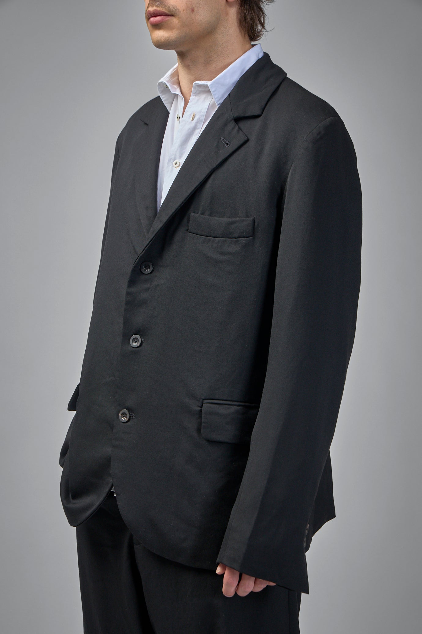3-button Single-breasted Peak-lapel, Hand Pad-stitched Jacket