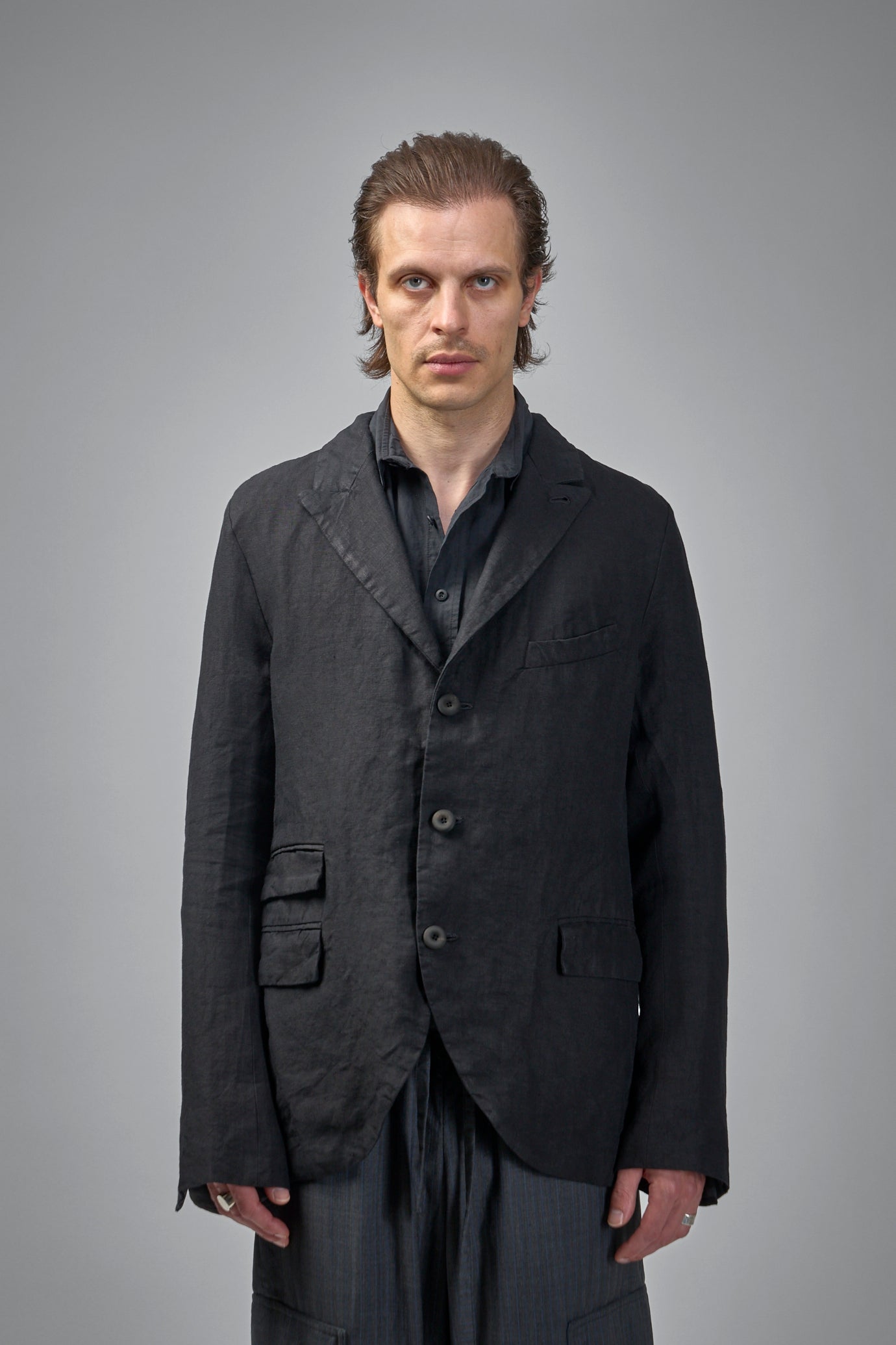 Hand Pad-stitched Classic Notch Lapel 3-button Fully-lined Jacket