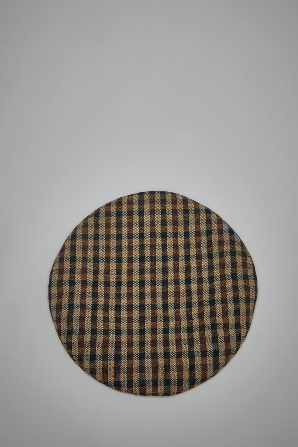 Checked Wool Mix Beret