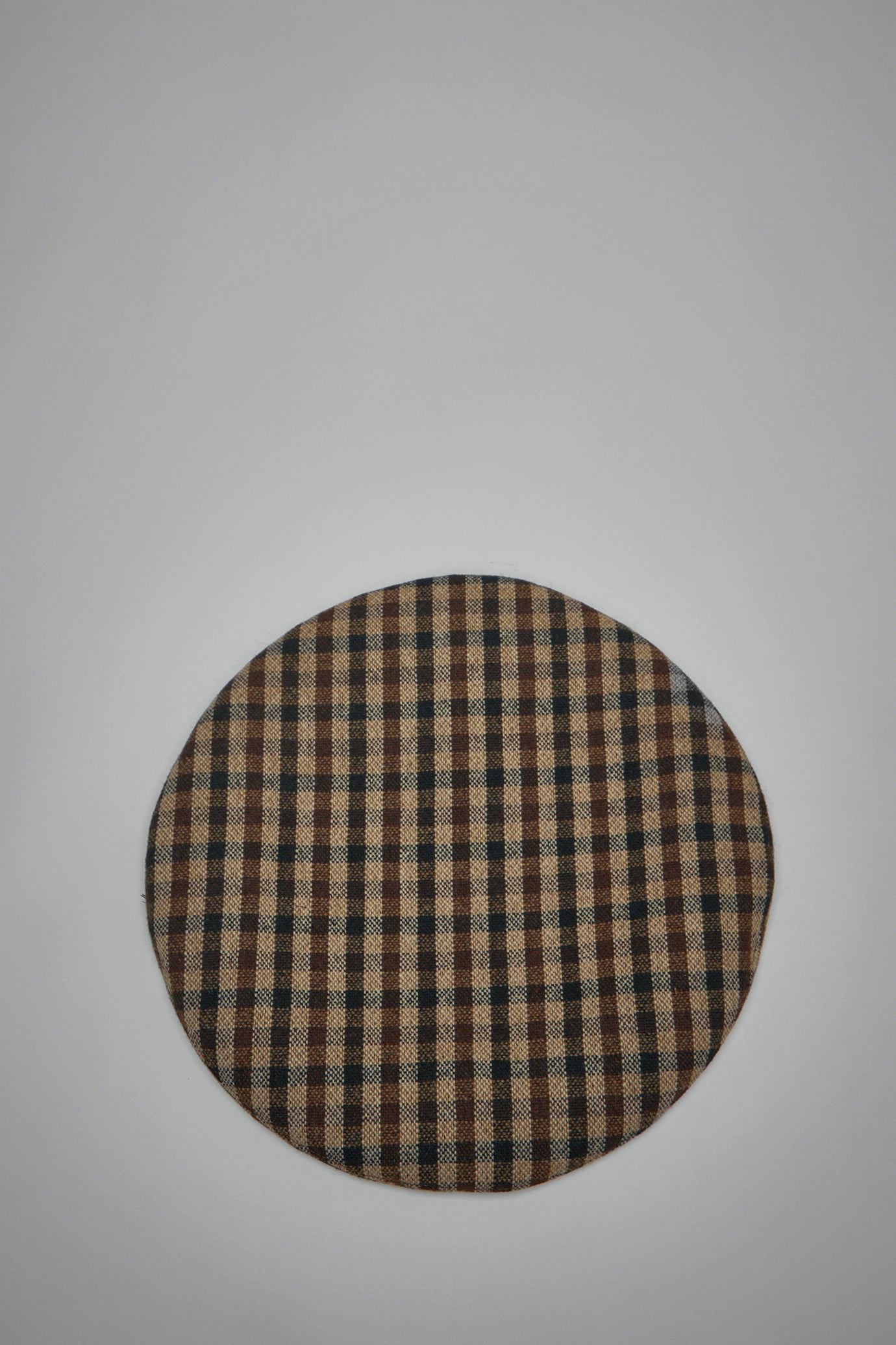 Checked Wool Mix Beret