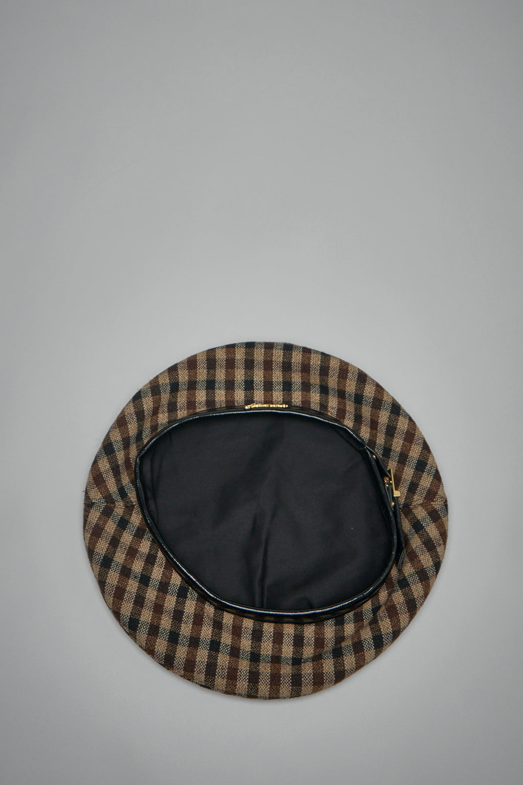 Checked Wool Mix Beret