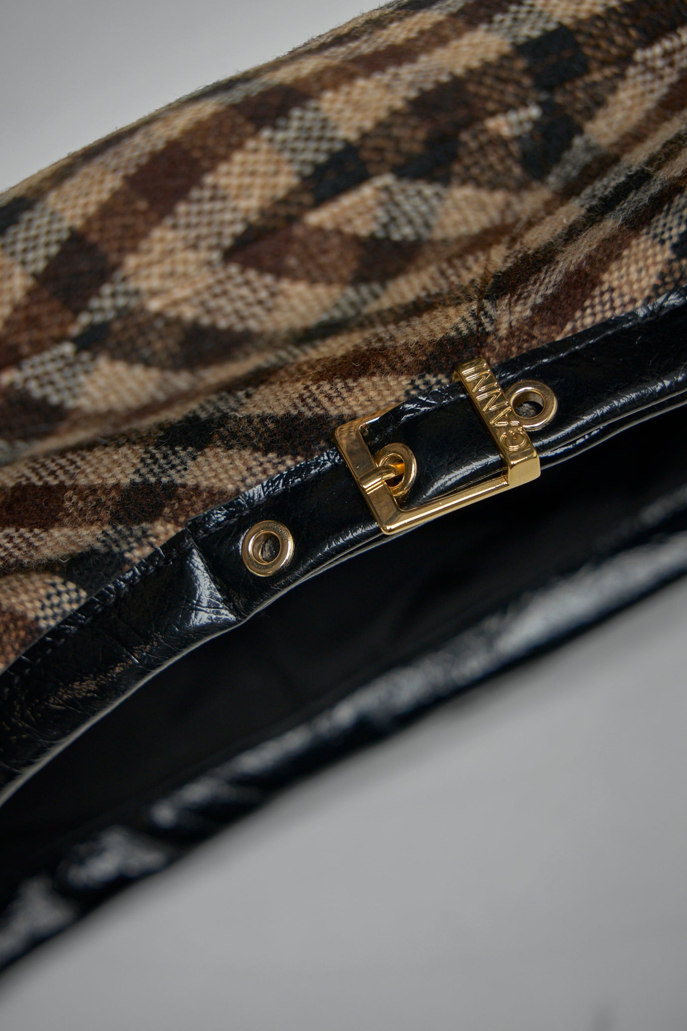 Checked Wool Mix Beret