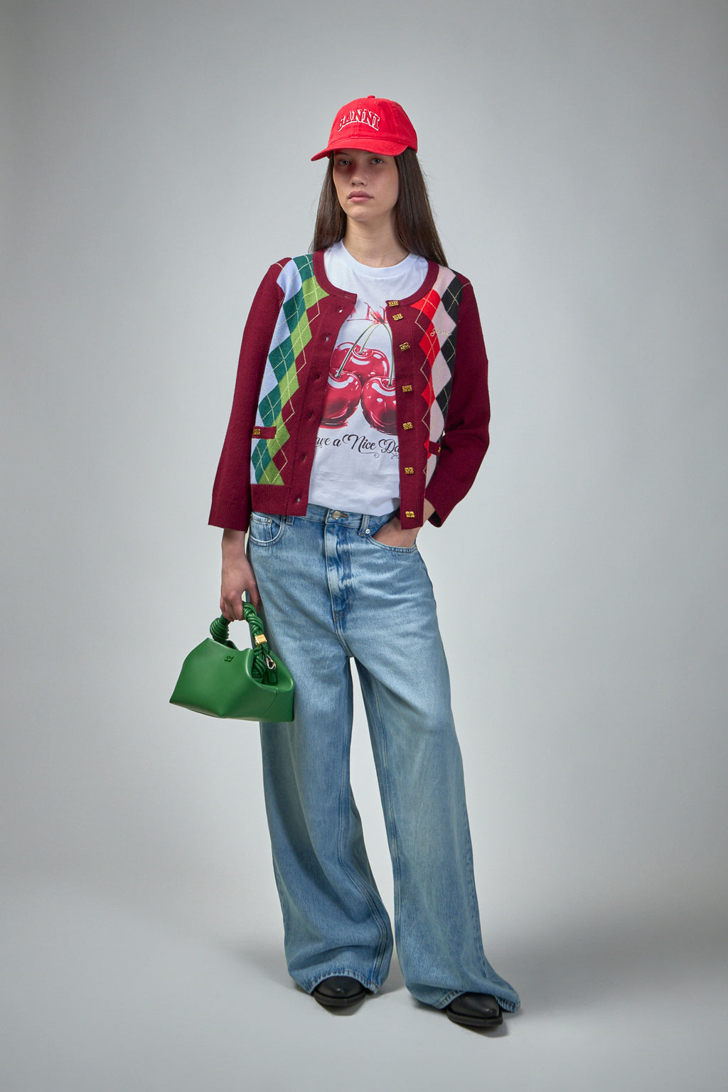 Basic Jersey Cherry Relaxed T-Shirt