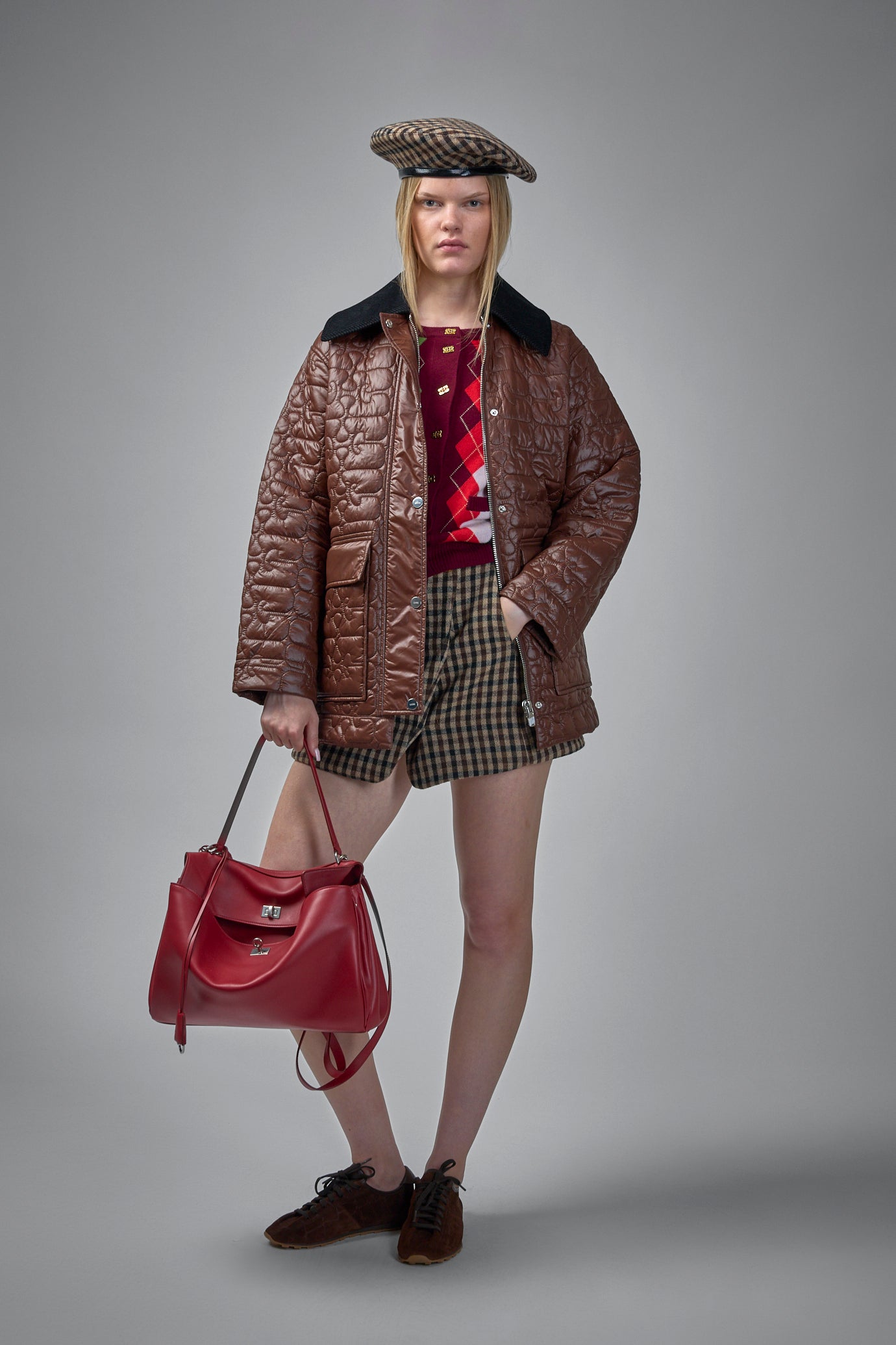 Shiny Quilt Midi Jacket