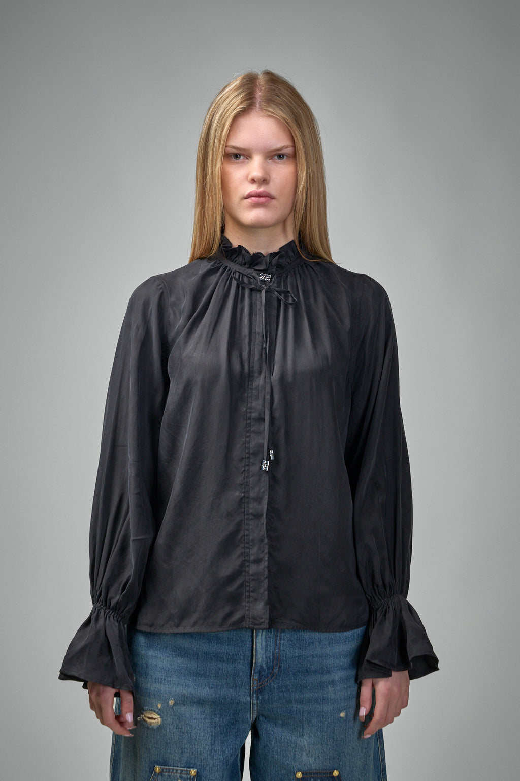 Fluid Cupro Tie Shirt