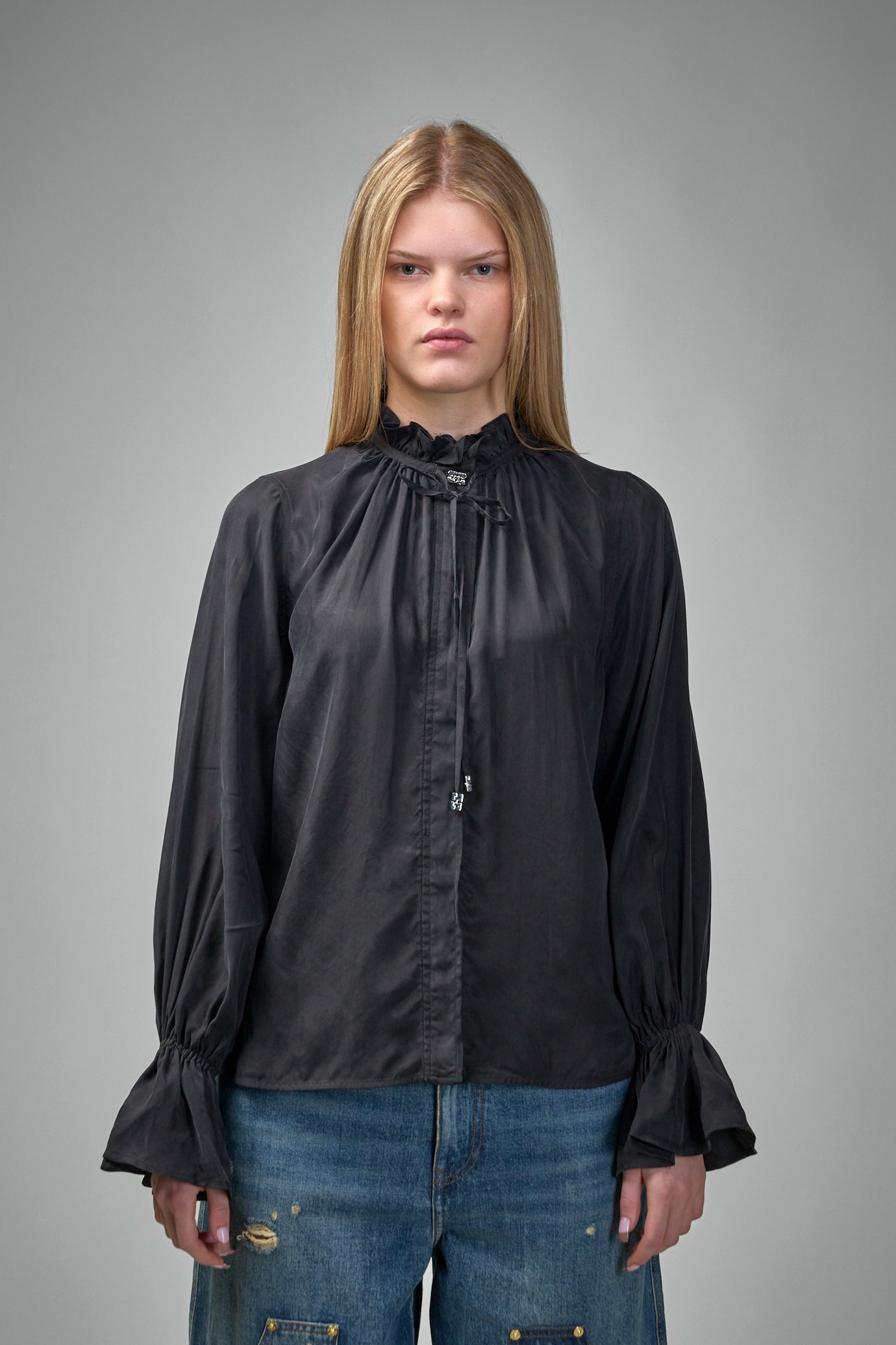 Fluid Cupro Tie Shirt